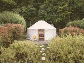 Larch Yurt with Private Garden on a Farm near Crewkerne, Somerset, England